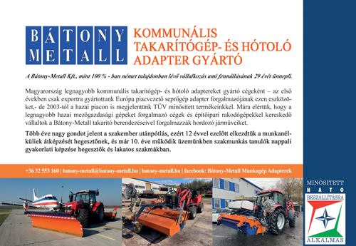 kommunális takarítógép- és hótoló adapterek Bátony-Metall Kft.