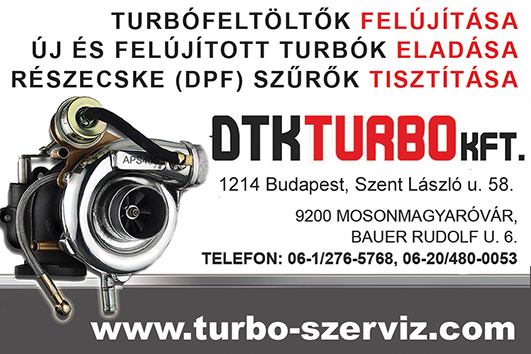TURBÓSZERVIZ új és felújított turbók eladása turbofeltöltők, DTK TURBó Kft.