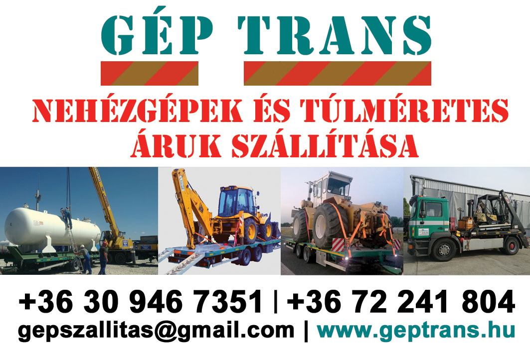 NEHÉZGÉPSZÁLLÍTÁS, TÚLMÉRETESÁRU SZÁLLÍTÁS, Gép Trans