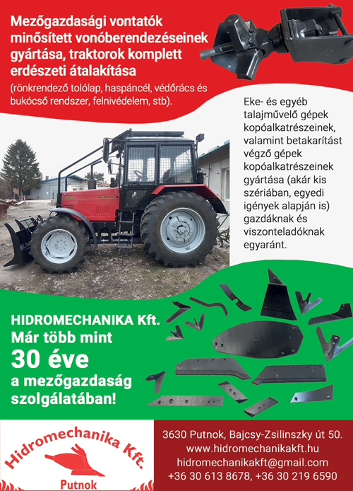 HIDROMECHANIKA Kft. mezőgazdasági munkagépek földben elkopó alkatrészeinek gyártása