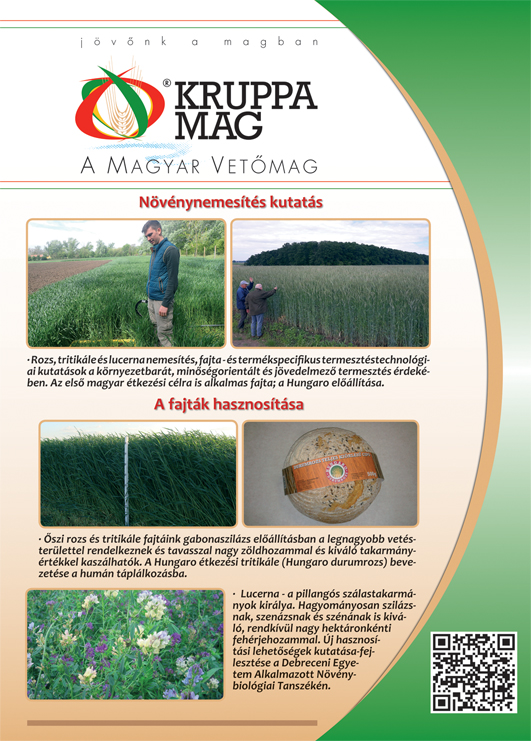 VETŐMAG, ROZS, TRITIKÁLÉ, LUCERNA, Kruppa-Mag Kft.