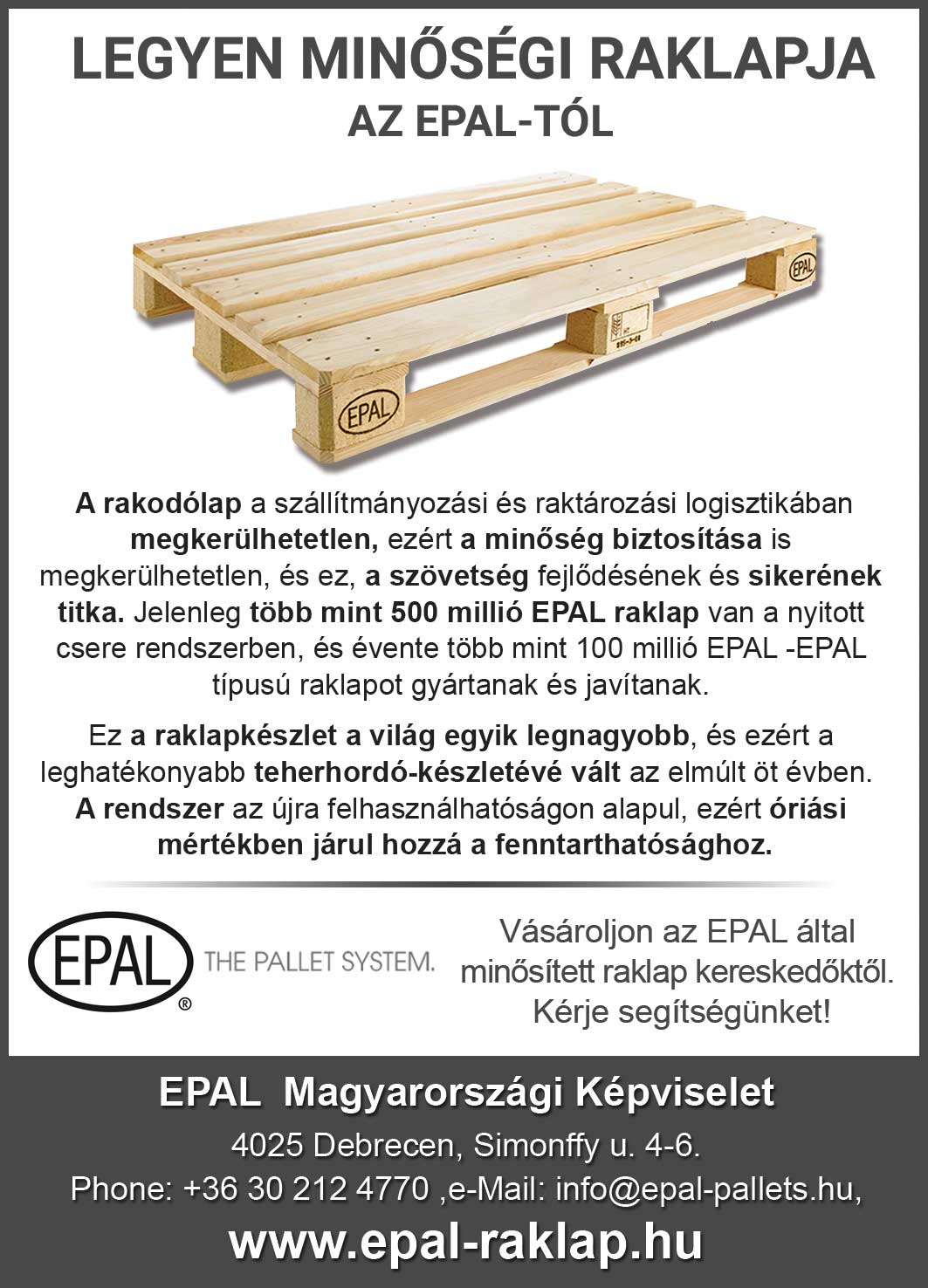 Paletta - Legyen minőségi raklapja az EPAL-tól