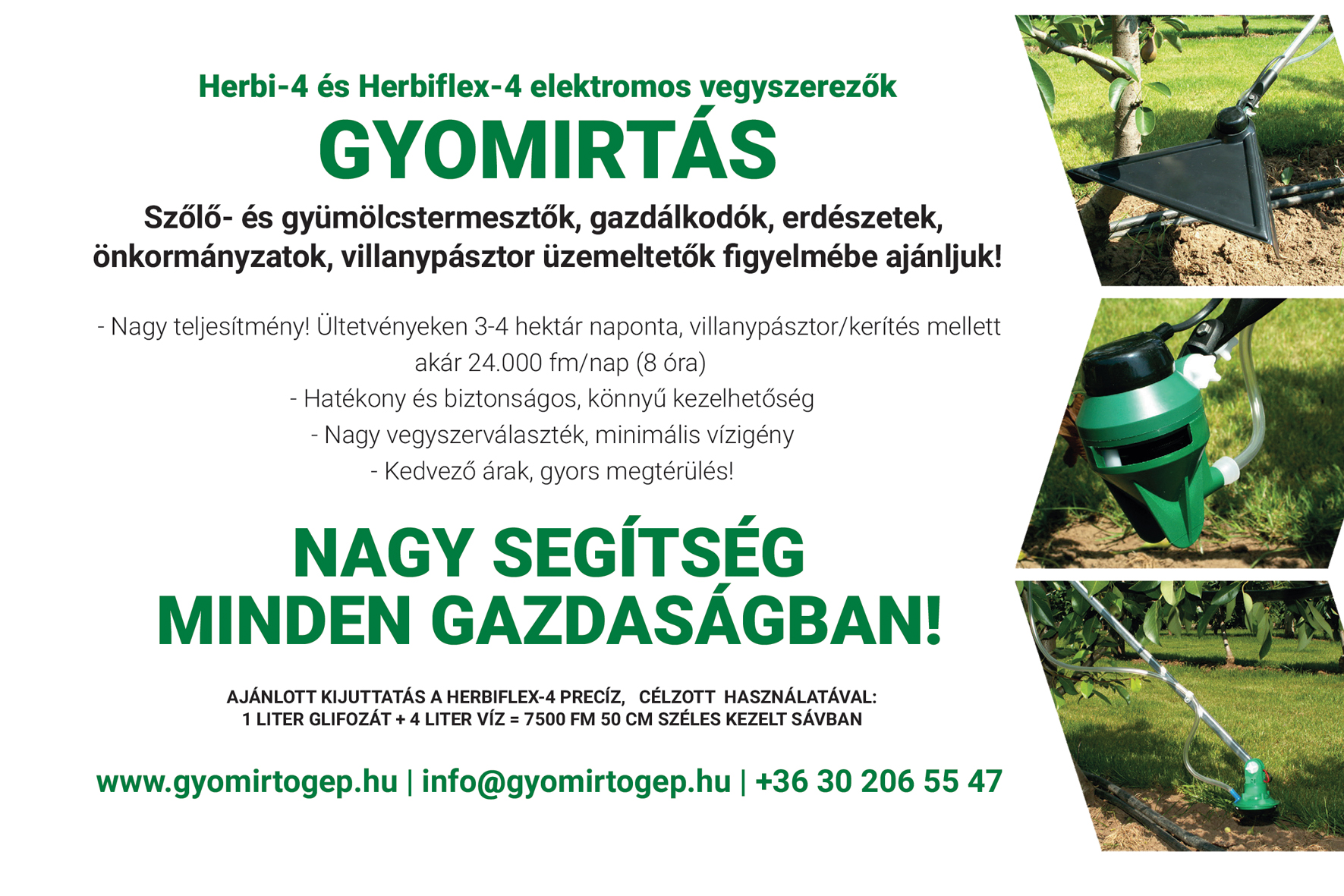 ULV gyomirtás - Herbi-4 és Herbiflex-4 elektromos vegyszerezők GYOMIRTÁS