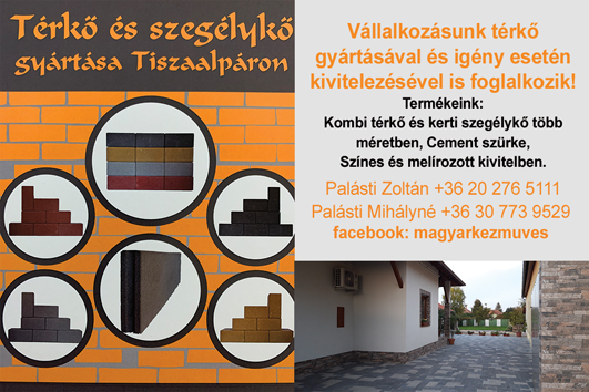 Térkő és szegélykő gyártása Tiszaalpáron - Alpár-kő
