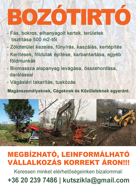Bozótirtó - Földmunka - Bozótirtás