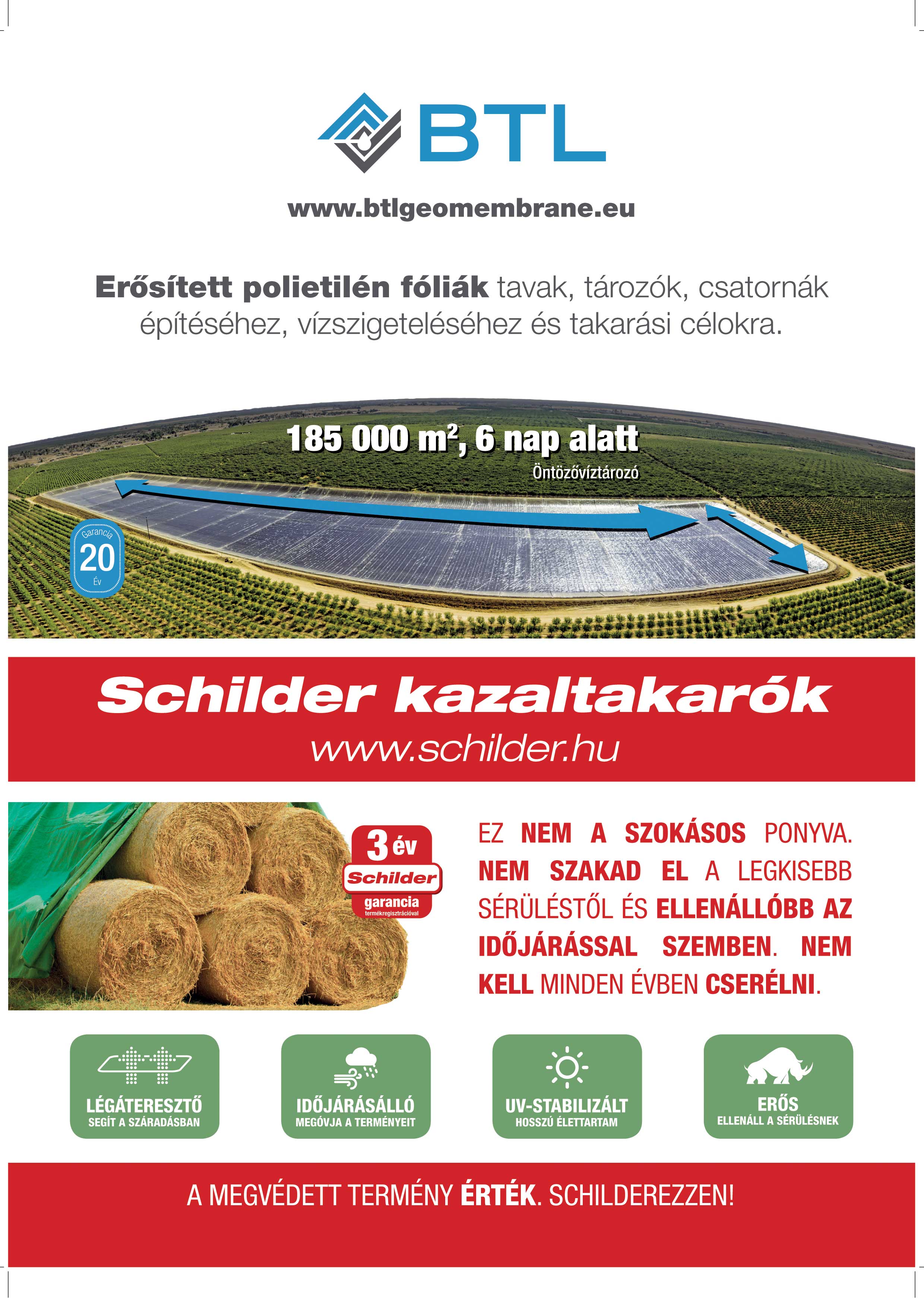 BTL víz szigetelőfóliák tóépítéshez - Schilder kazaltakarók Kazaltakarás gyakorlatiasan