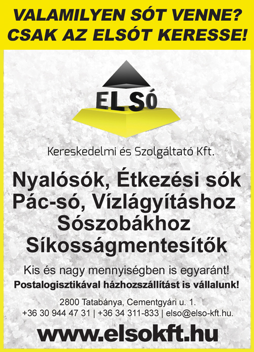 Nyalósók, Étkezési sók, Pác-só, Vízlágyításhoz, Sószobákhoz, Síkosságmentesítők Elsó Kft.