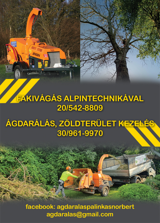 Favágás, ágdarálás, zöldterület kezelés
