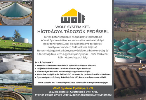 WOLF SYSTEM kft. - HÍGTRÁGYA-TÁROZÓK FEDÉSSEL